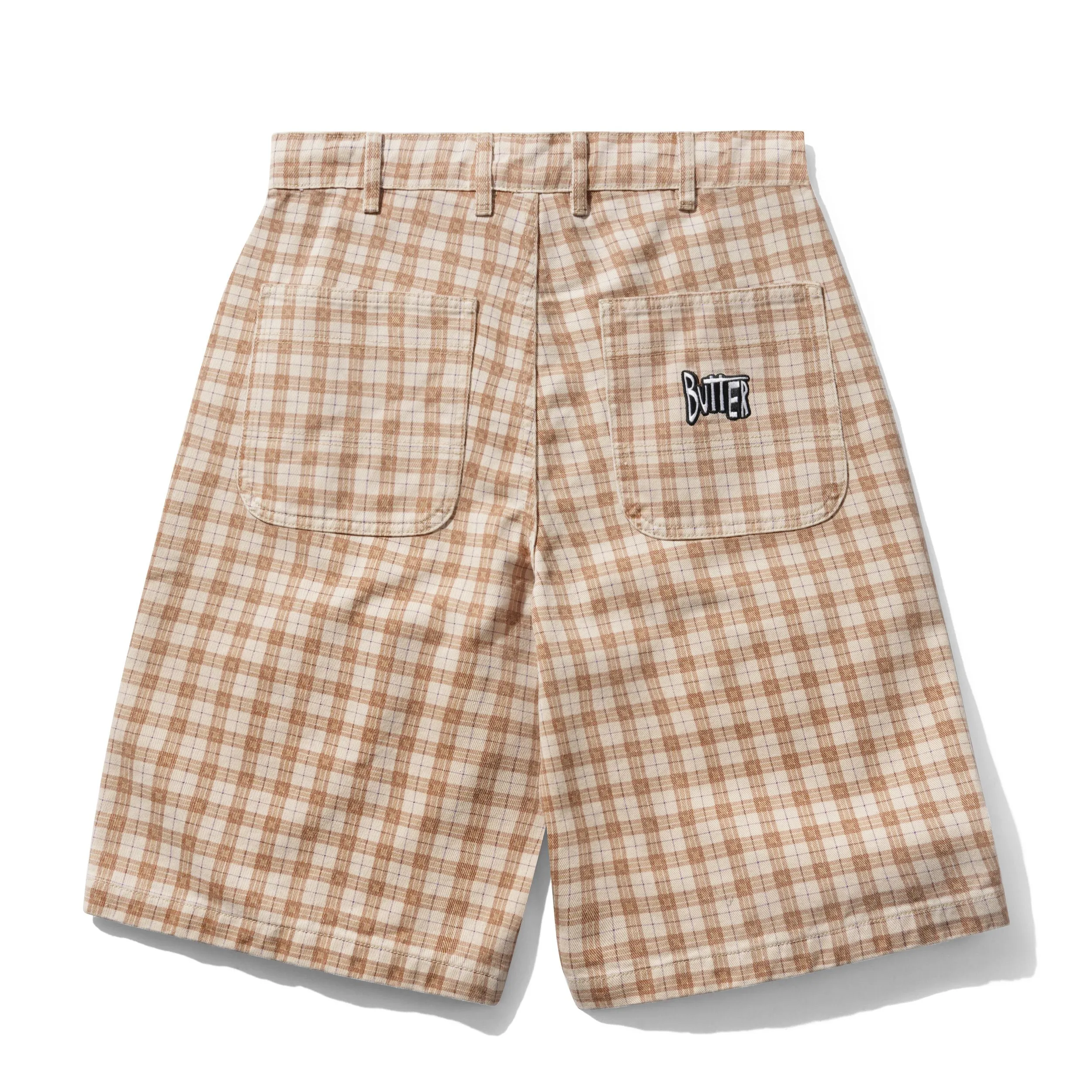 Spike Work Shorts, Sandstone Plaid sold by Butter product image thumbnail 2