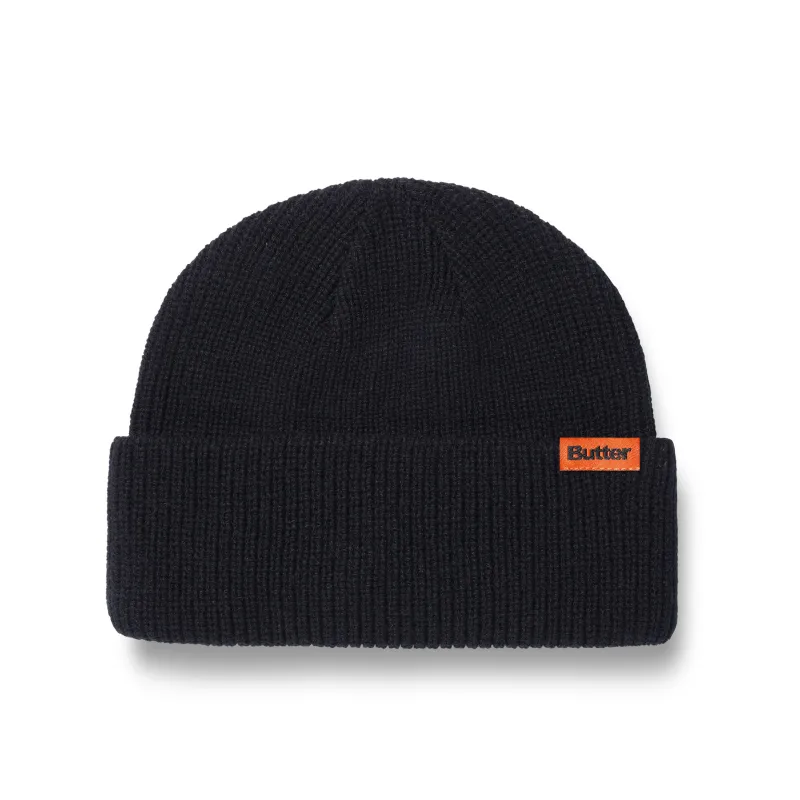 Tall Wharfie Beanie, Black made by Butter