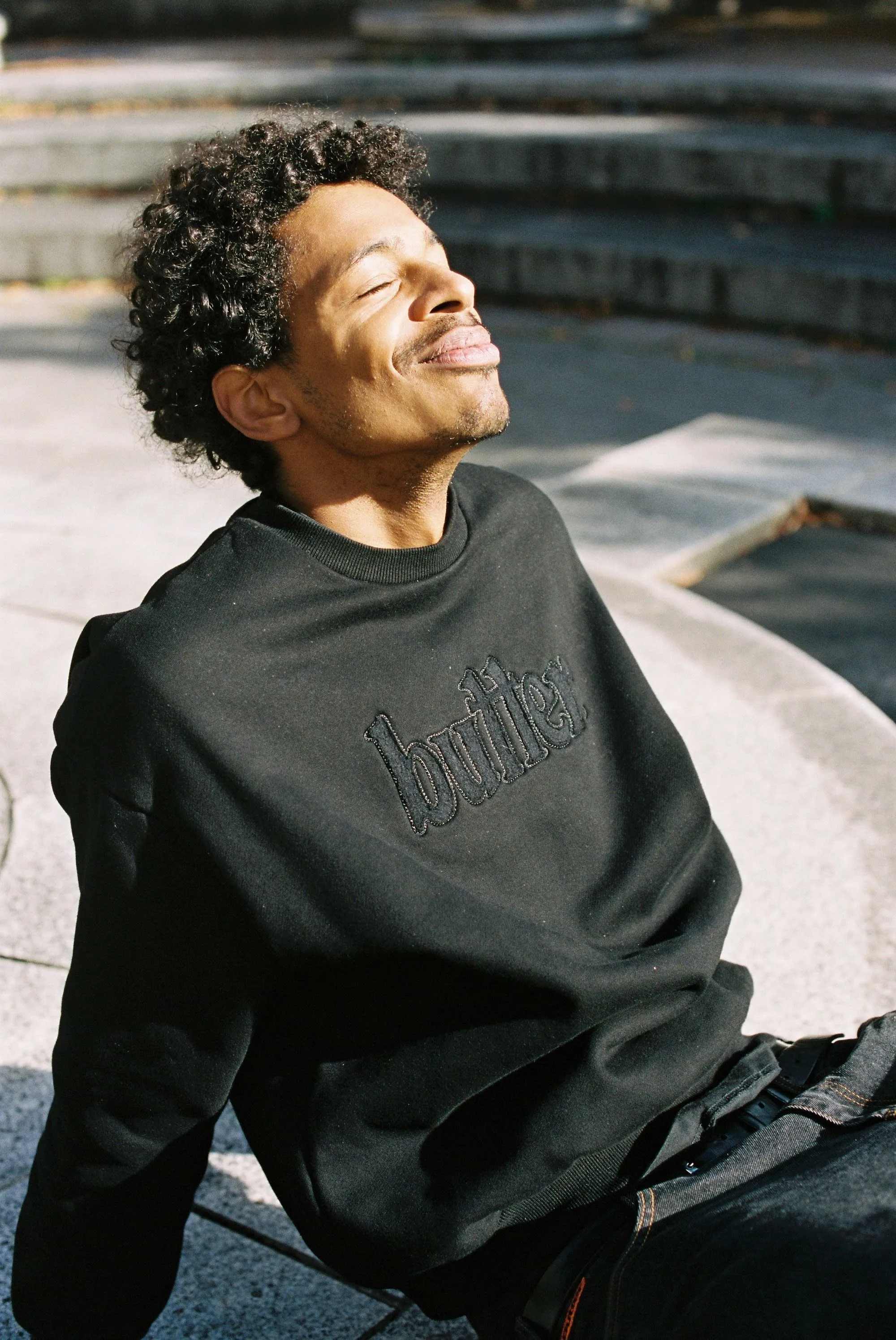 Cutout Applique Crewneck, Black sold by Butter product image thumbnail 3