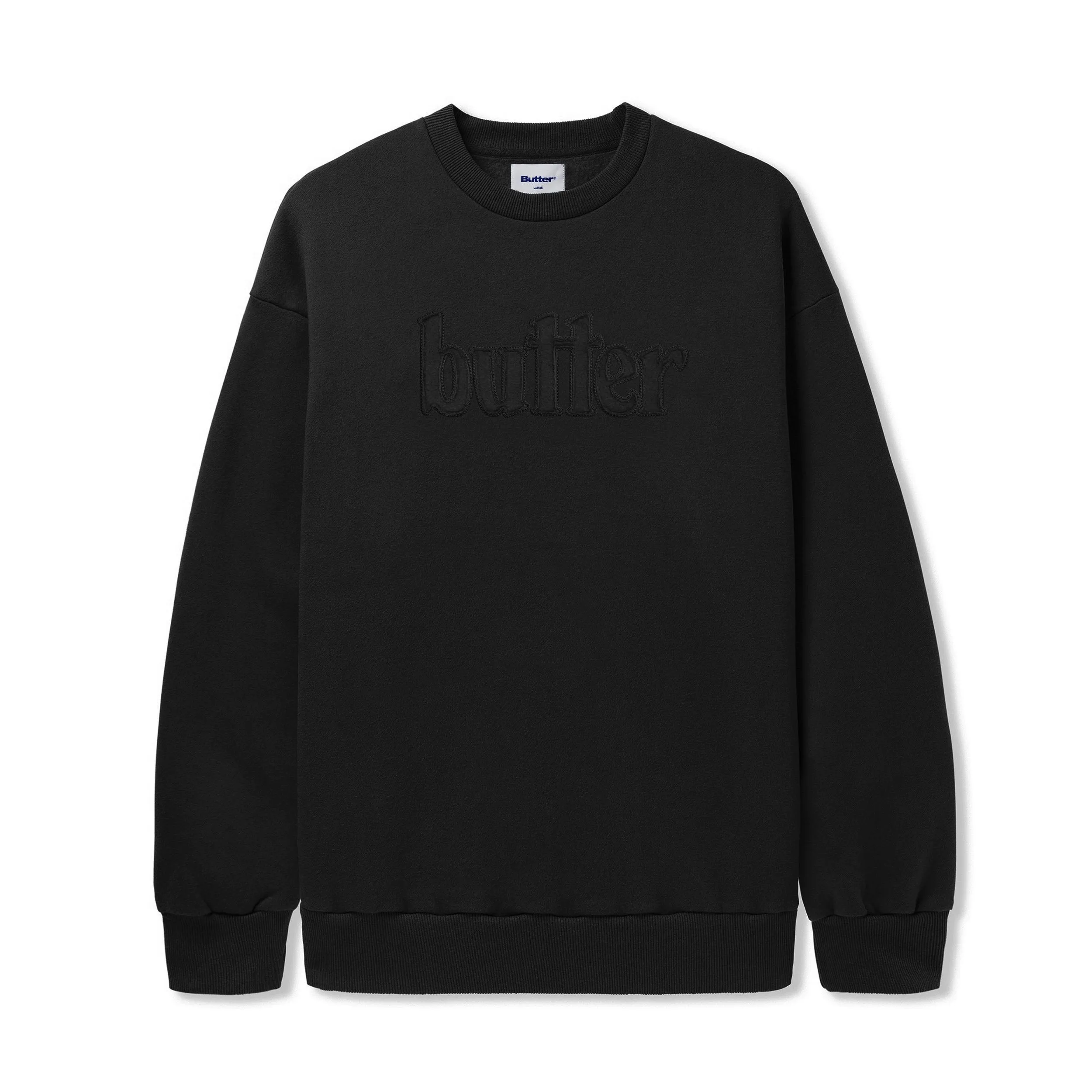 Cutout Applique Crewneck, Black sold by Butter