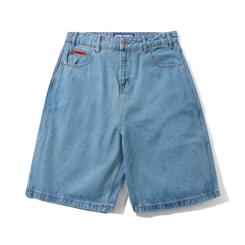 Baggy Denim Shorts, Washed Indigo made by Butter
