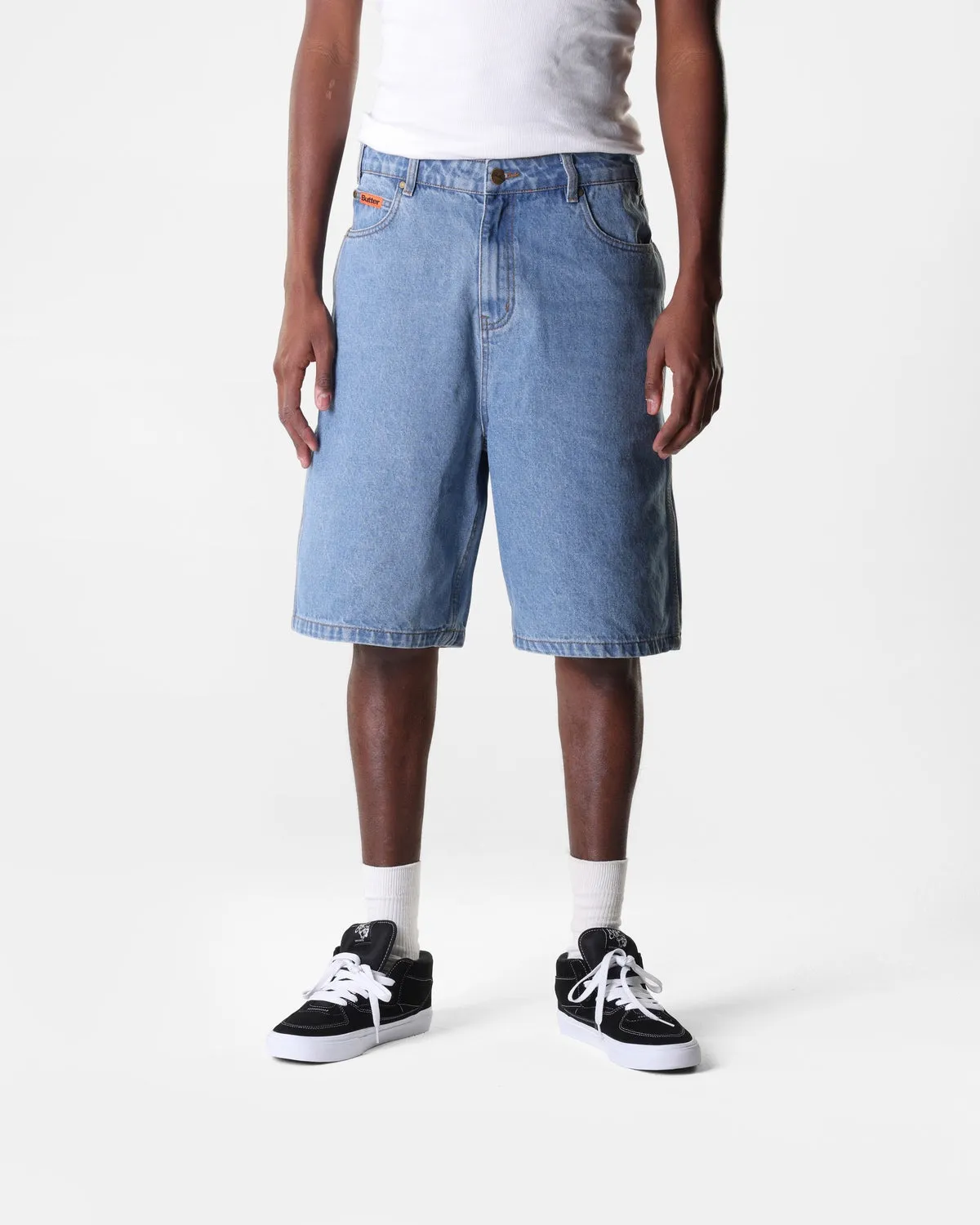 Baggy Denim Shorts, Washed Indigo sold by Butter product image thumbnail 4