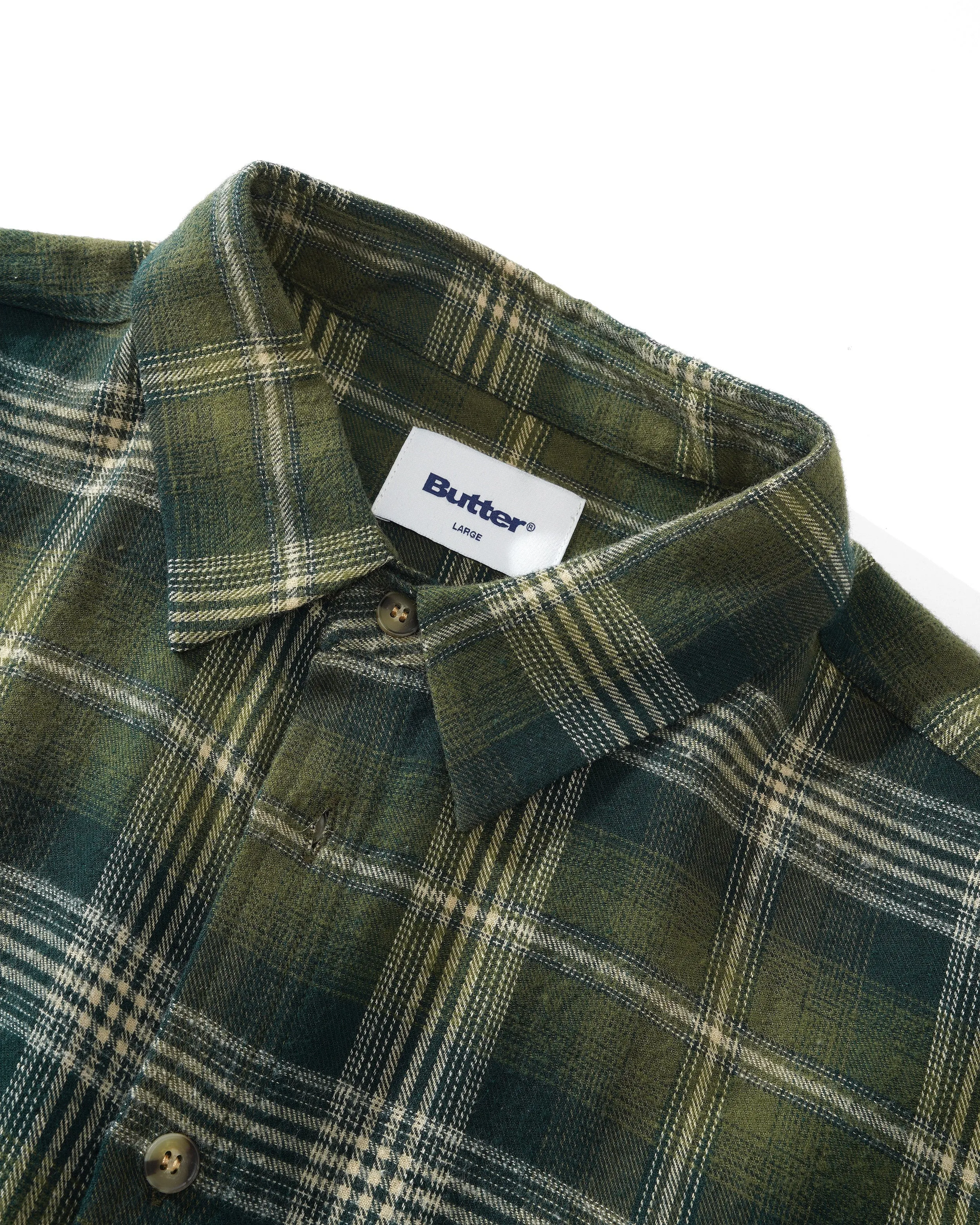 Swirl Plaid Shirt, Green / White sold by Butter product image thumbnail 3