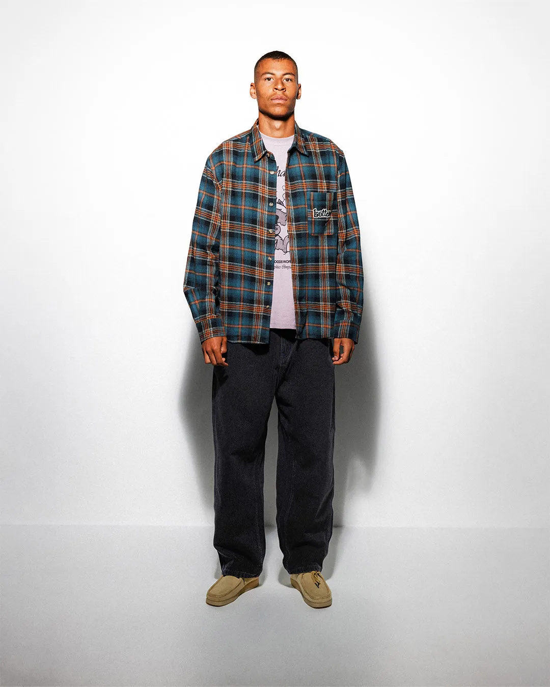 Swirl Plaid Shirt, Green / White sold by Butter product image thumbnail 4