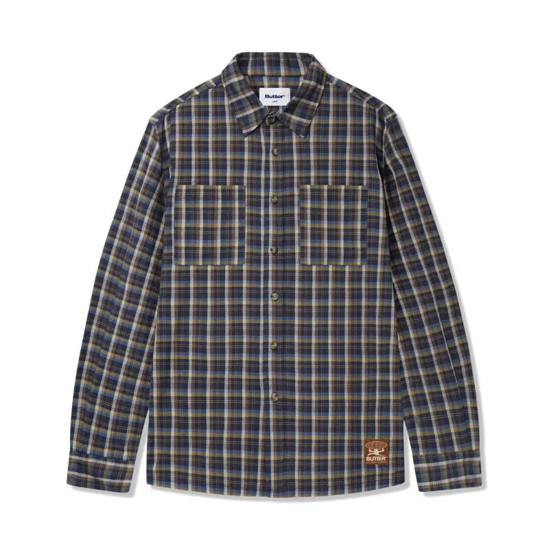 Terrain Plaid Shirt, Navy made by Butter