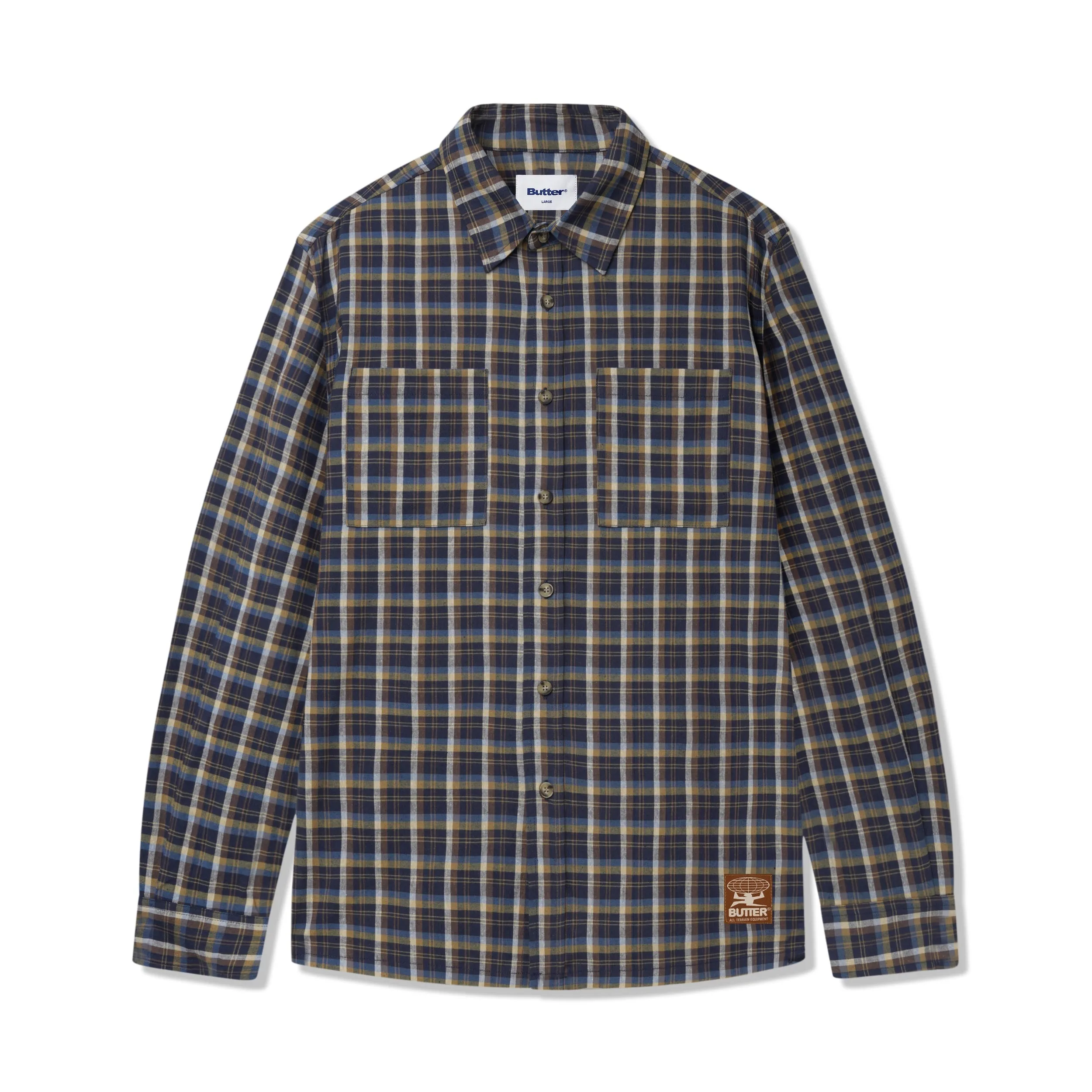 Terrain Plaid Shirt, Navy sold by Butter