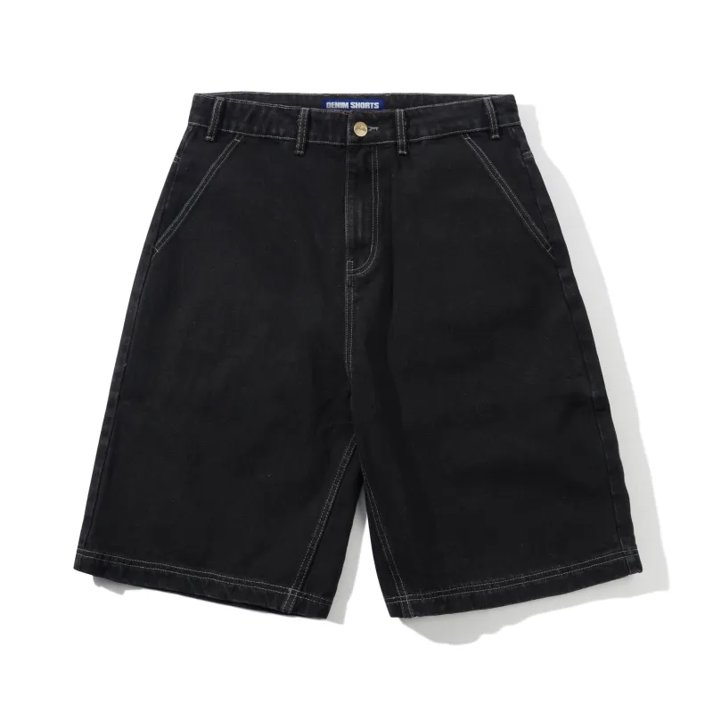 Scribble Denim Shorts, Washed Black made by Butter