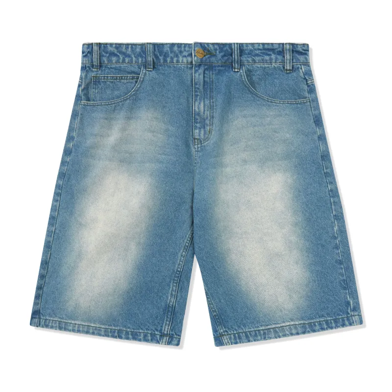 Warped Denim Shorts, Washed Mid Blue made by Butter