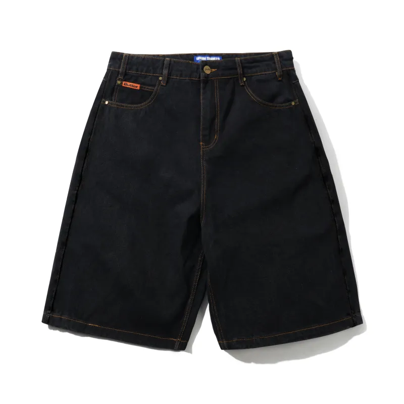 Baggy Denim Shorts, Washed Black made by Butter