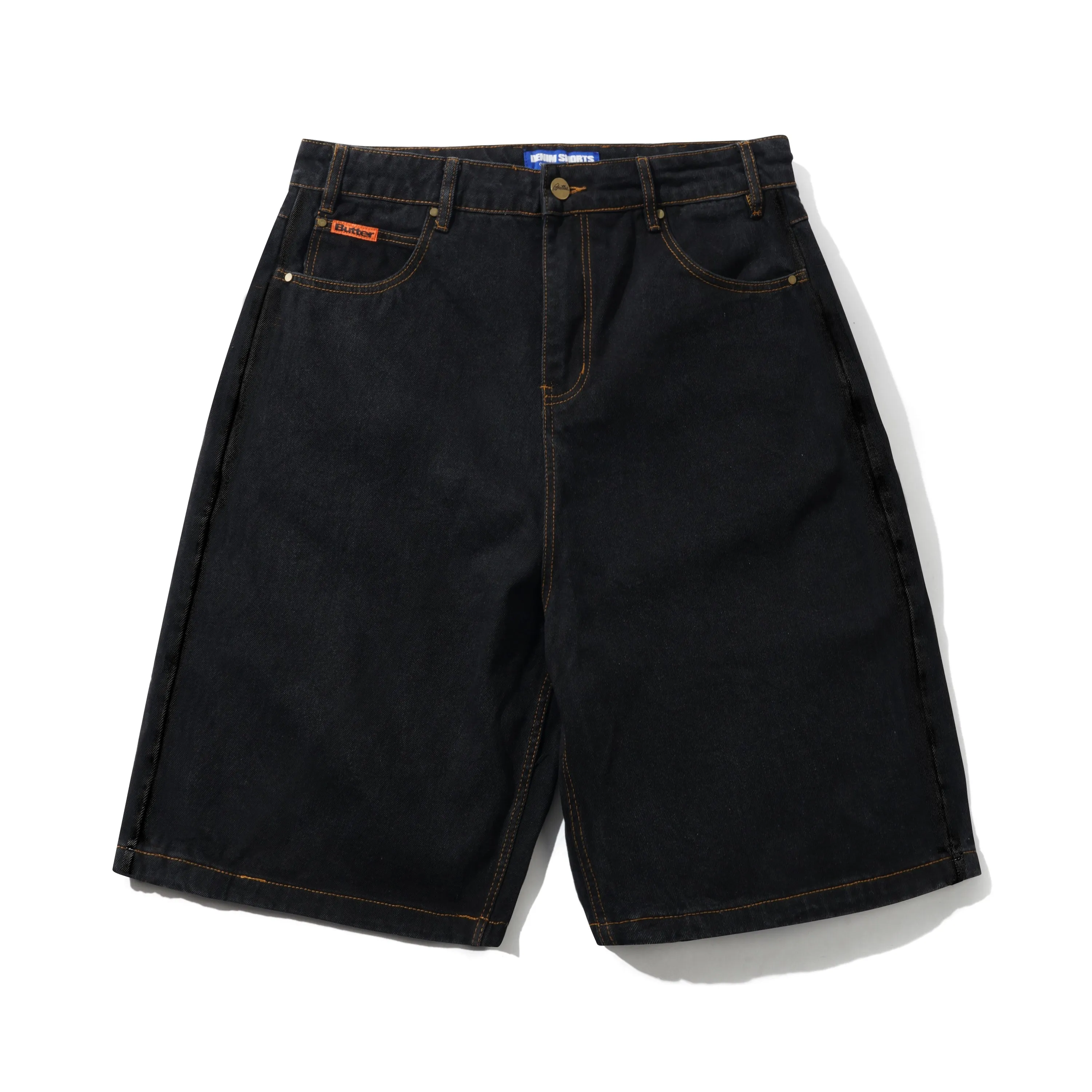 Baggy Denim Shorts, Washed Black sold by Butter