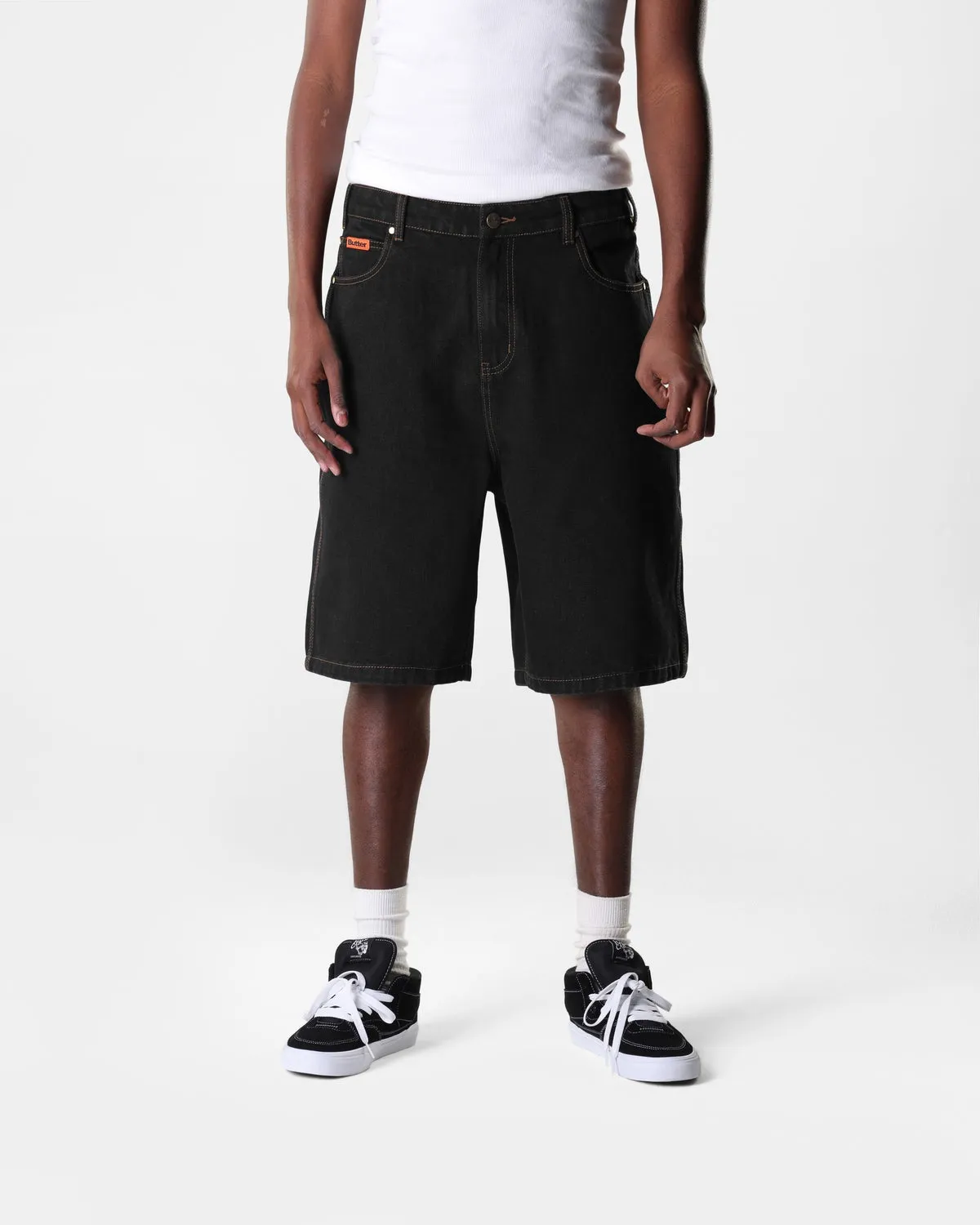 Baggy Denim Shorts, Washed Black sold by Butter product image thumbnail 4