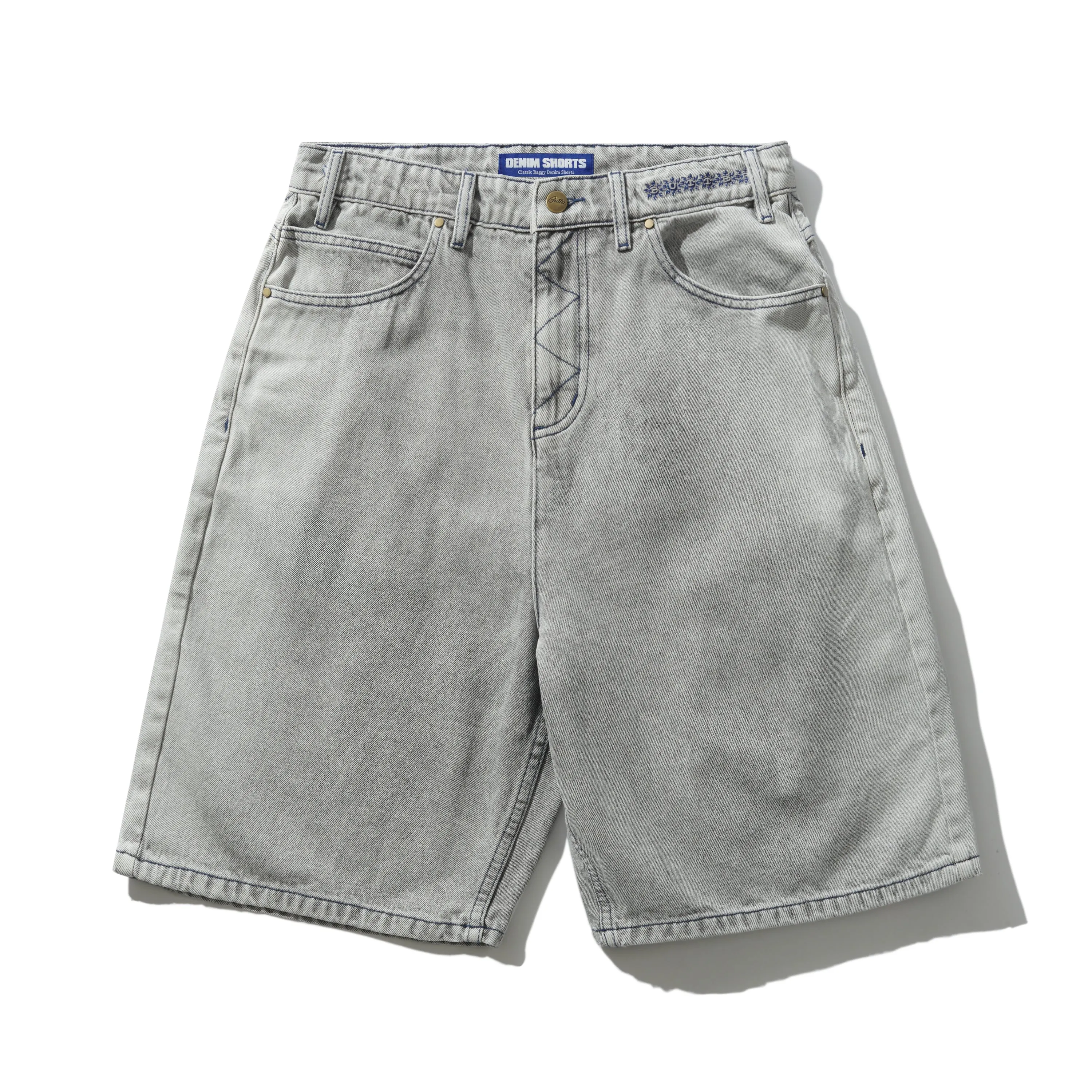 Bronco Denim Shorts, Washed Grey sold by Butter