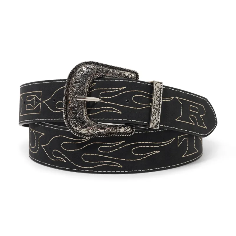 Flame Stitch Belt, Black made by Butter