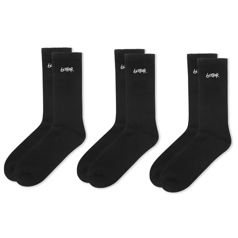 3-Pack Basic Socks, Black made by Butter