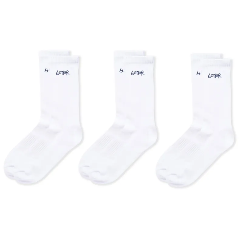 3-Pack Basic Socks, White made by Butter