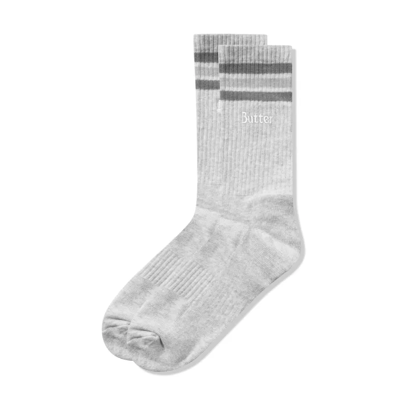 Stripe Socks, Ash Grey made by Butter
