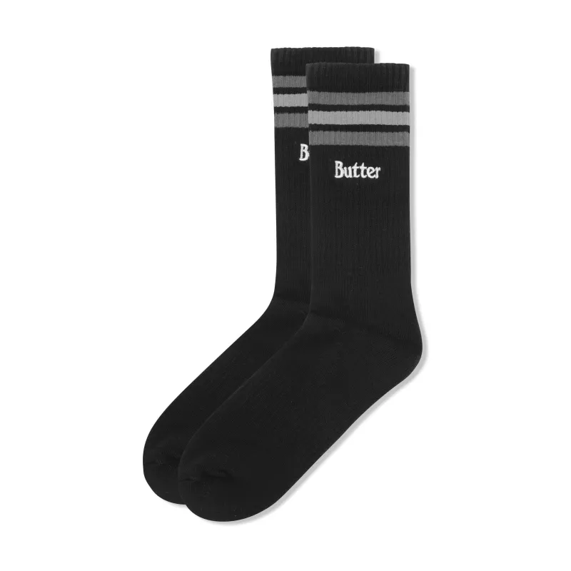 Stripe Socks, Black made by Butter