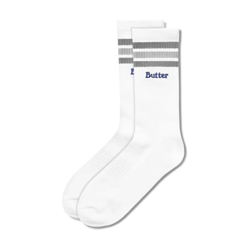 Stripe Socks, White made by Butter