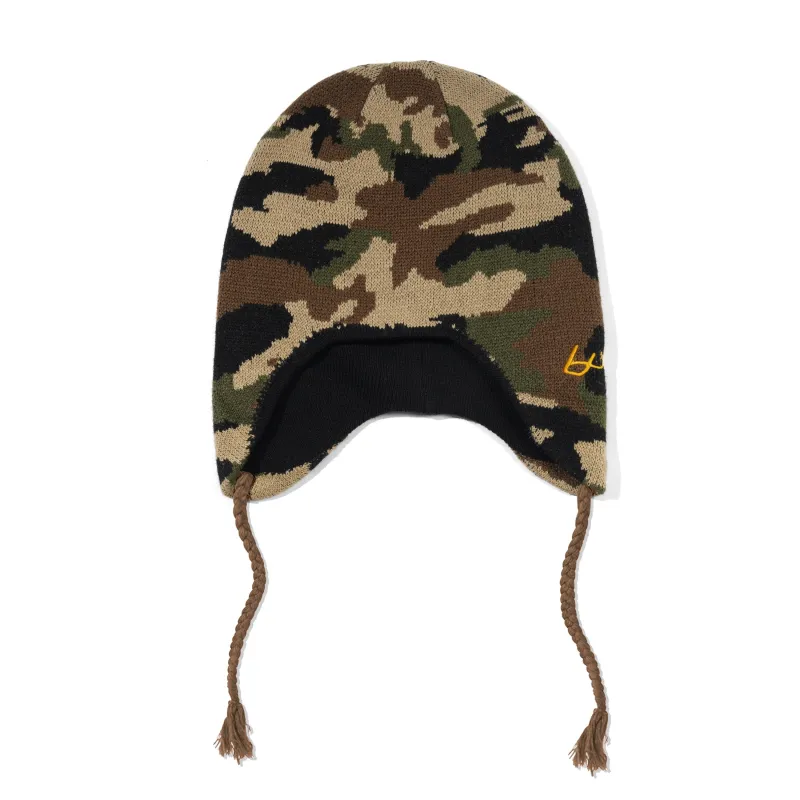 Earflap Beanie, Woodland Camo made by Butter