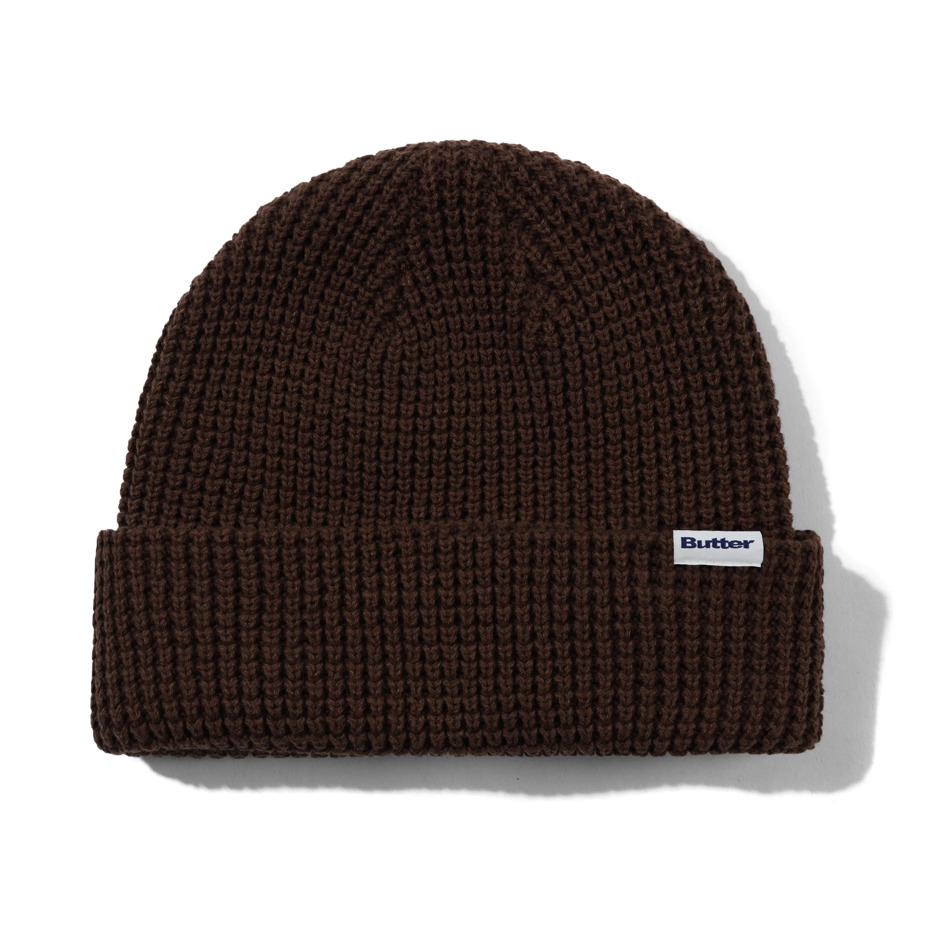 Distressed Waffle Knit Beanie, Washed Bark sold by Butter