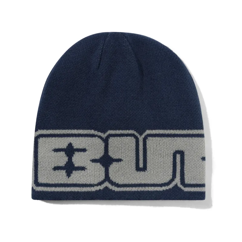 Glint Reversible Skully Beanie, Navy / Grey made by Butter