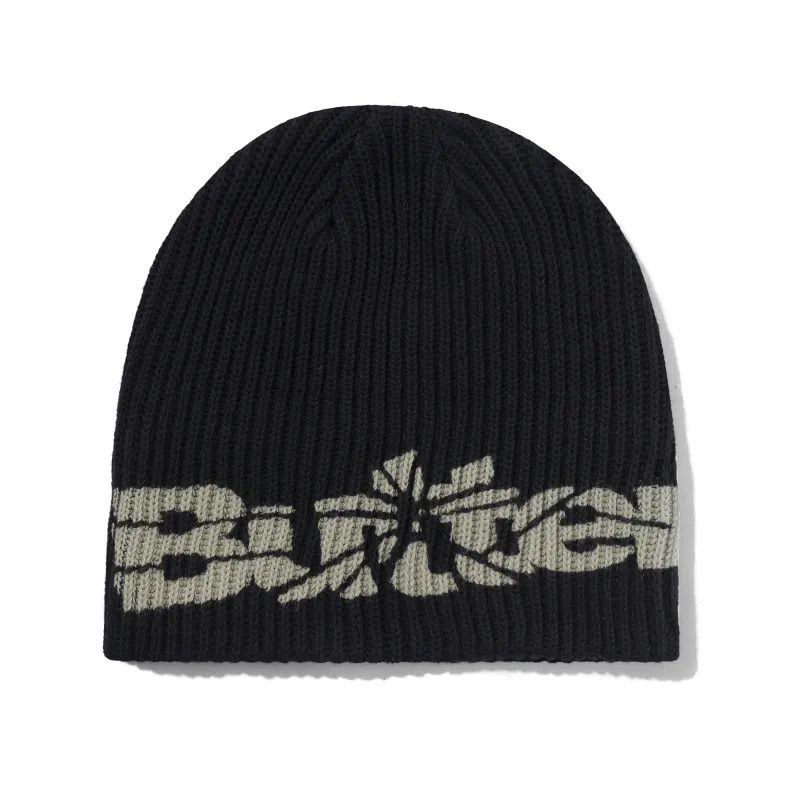 Smashed Logo Knit Skully Beanie, Black made by Butter