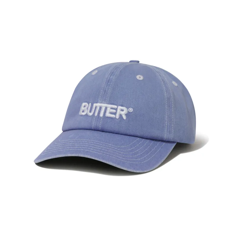 Rounded Logo 6 Panel Cap, Washed Sky made by Butter