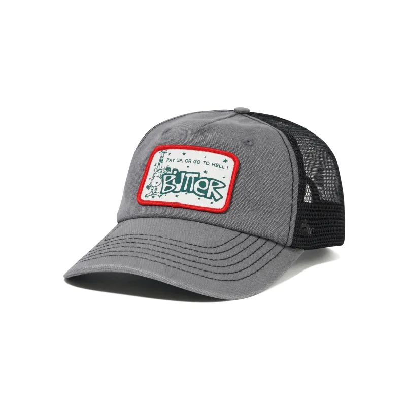 Pay Up Trucker Cap, Faded Grey made by Butter