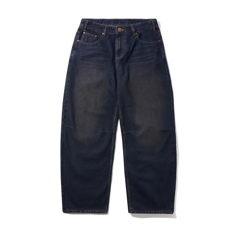 Wide Cut Denim Jeans, Tinted Dark Indigo made by Butter