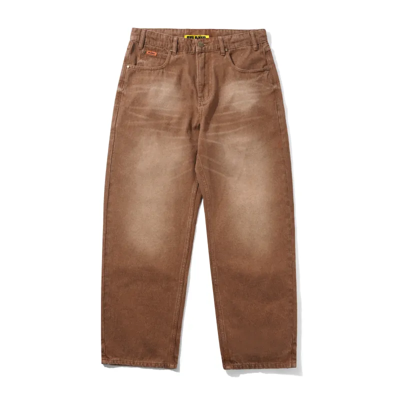 Relaxed Denim Jeans, Distressed Brown made by Butter