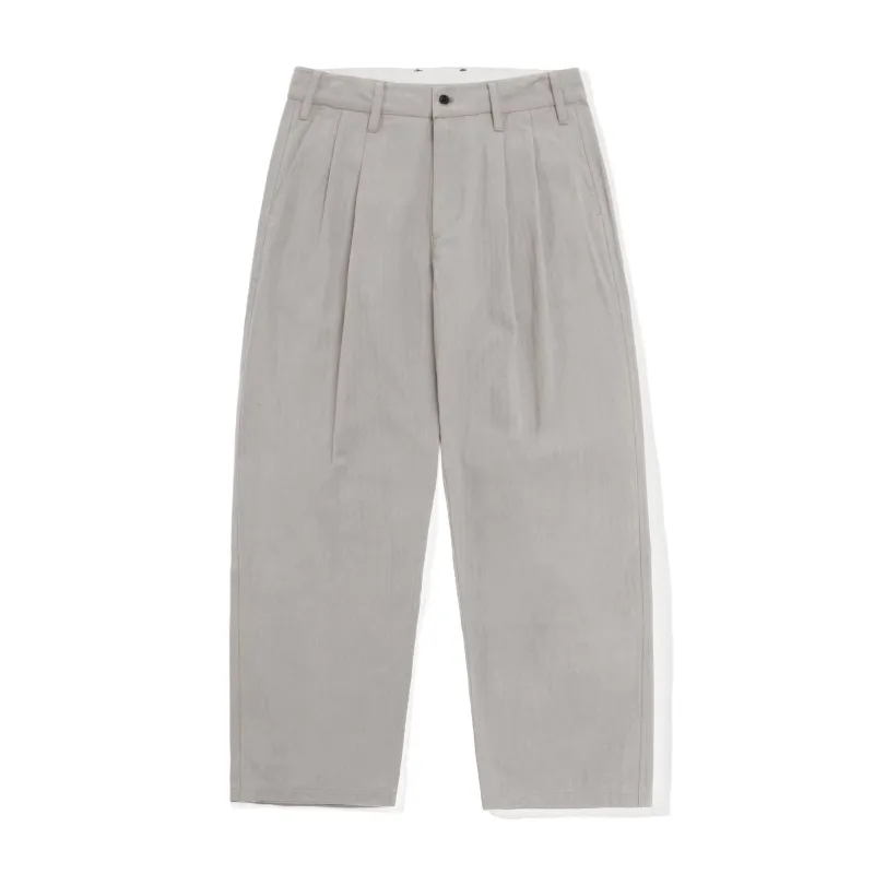 Pleated Trousers, Washed Light Grey made by Butter