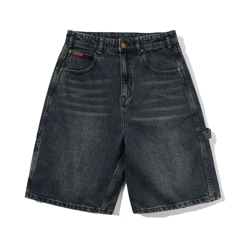 Carpenter Denim Shorts, Slub Dark Indigo made by Butter