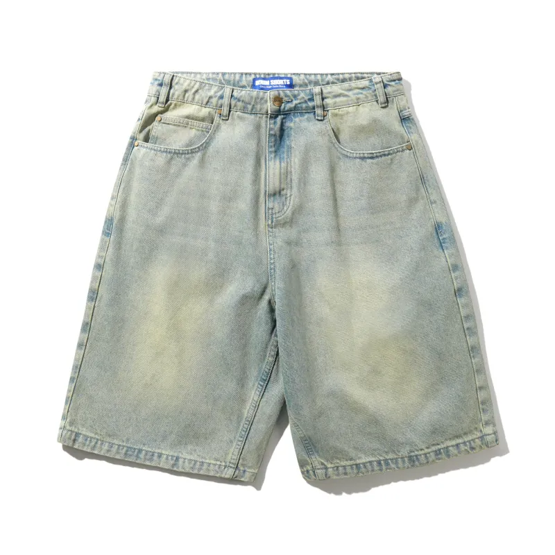 Scorpion Stitch Denim Shorts, Tinted Light Blue made by Butter