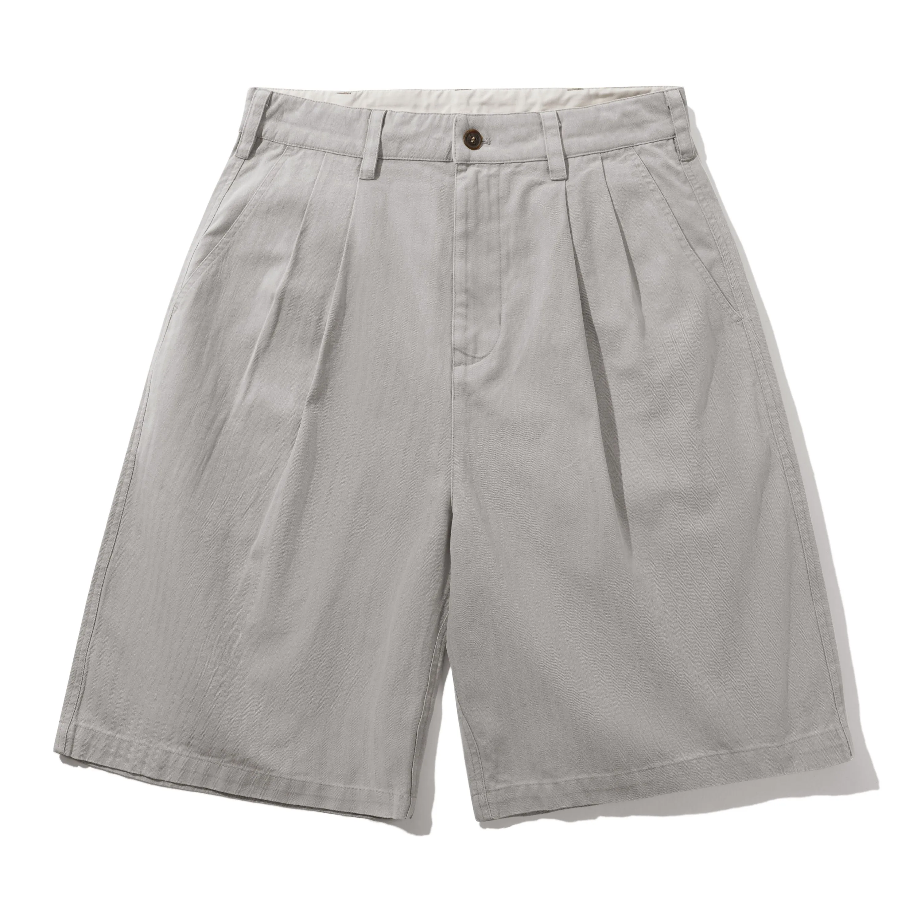 Pleated Shorts, Washed Light Grey sold by Butter