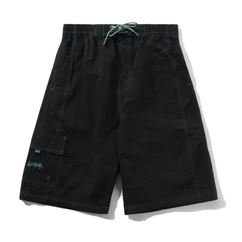 Contrast Boardshorts, Black sold by Butter