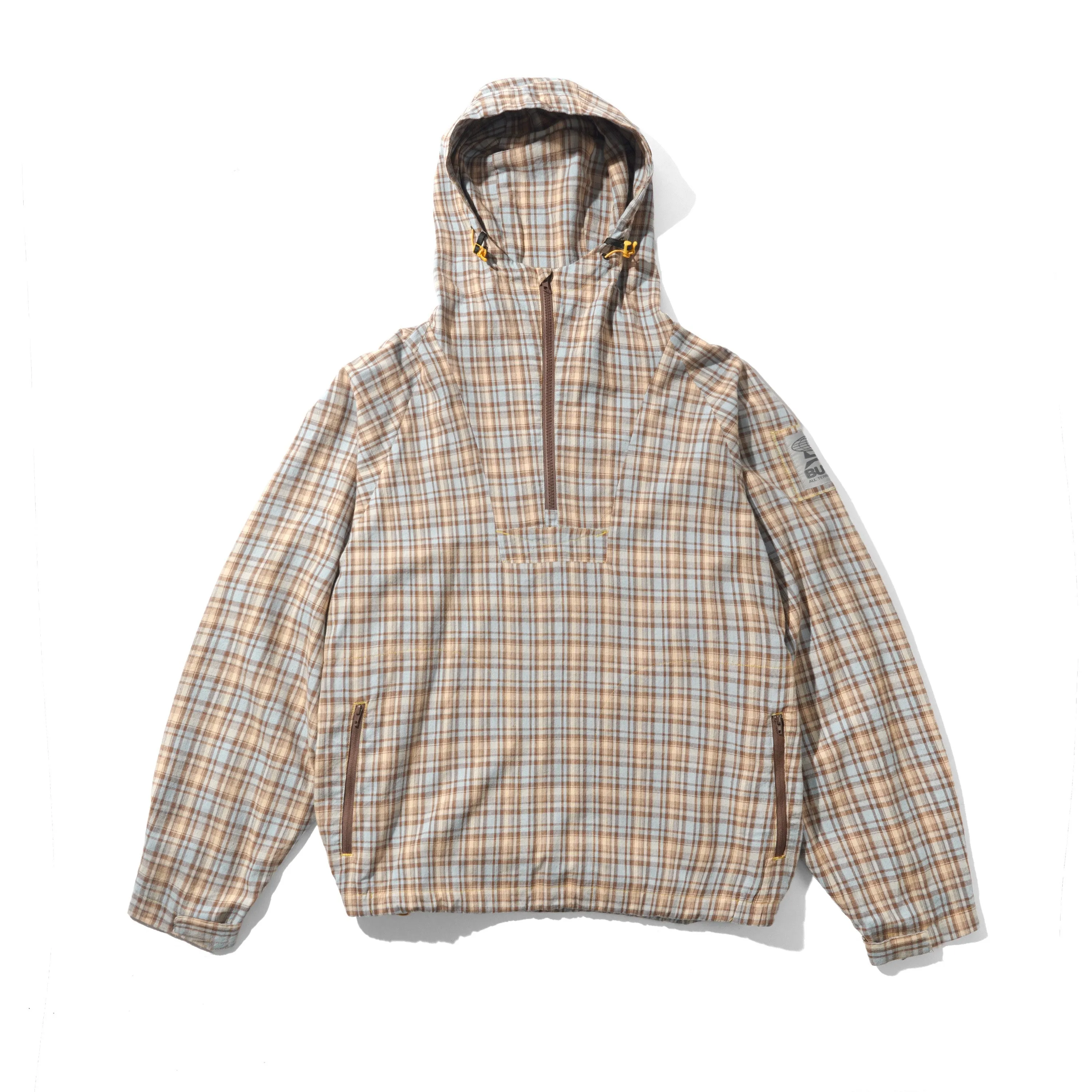 Plaid Equipment Anorak, Sky / Tan sold by Butter