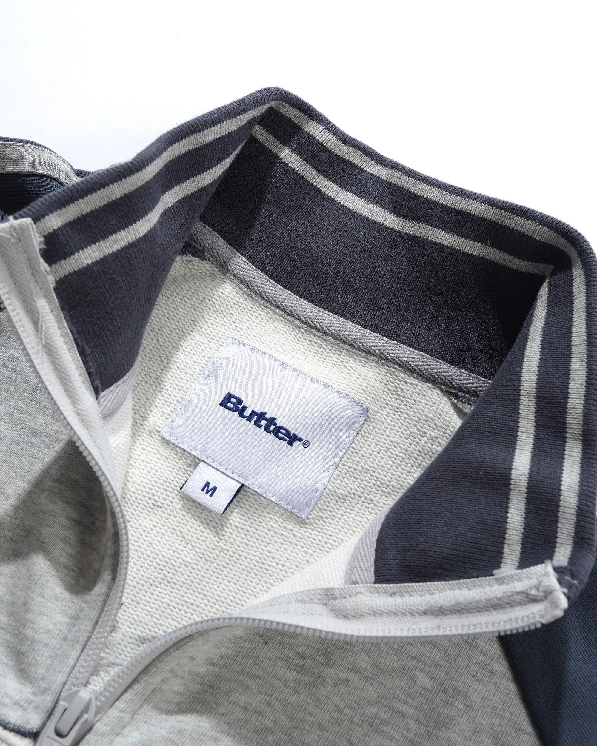 Tunnel Fleece Track Jacket, Ash / Navy sold by Butter product image thumbnail 4