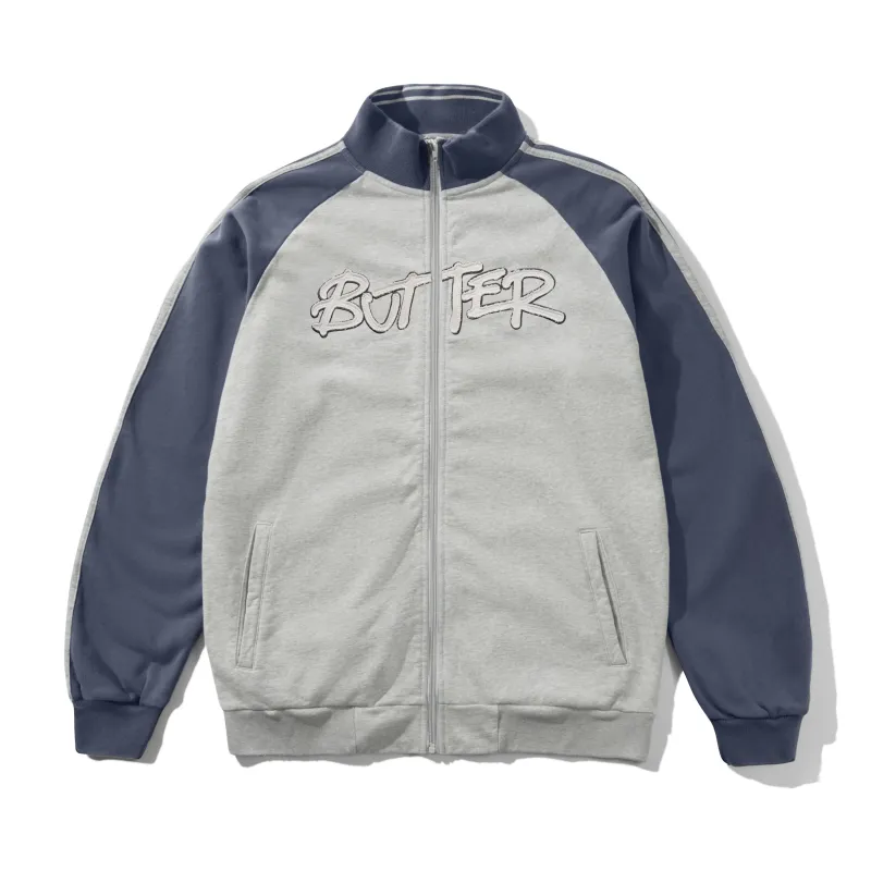 Tunnel Fleece Track Jacket, Ash / Navy sold by Butter