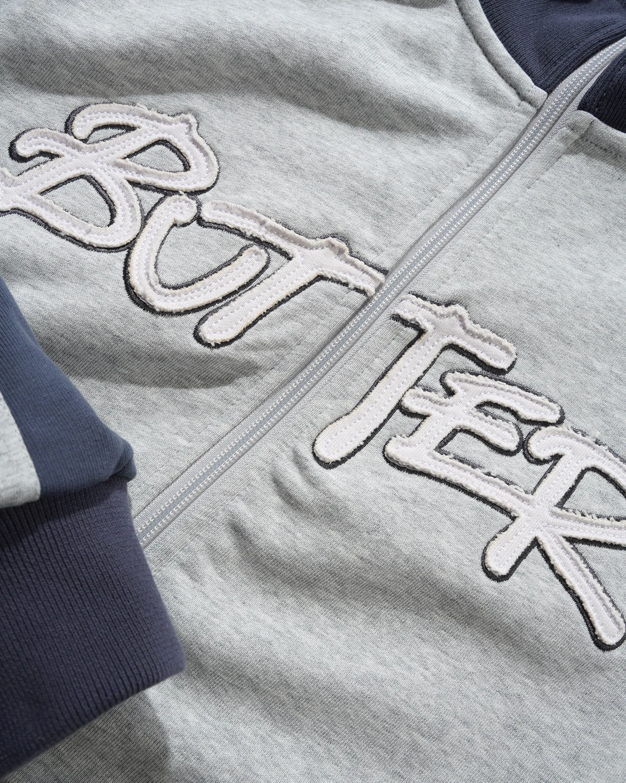 Tunnel Fleece Track Jacket, Ash / Navy sold by Butter product image thumbnail 2