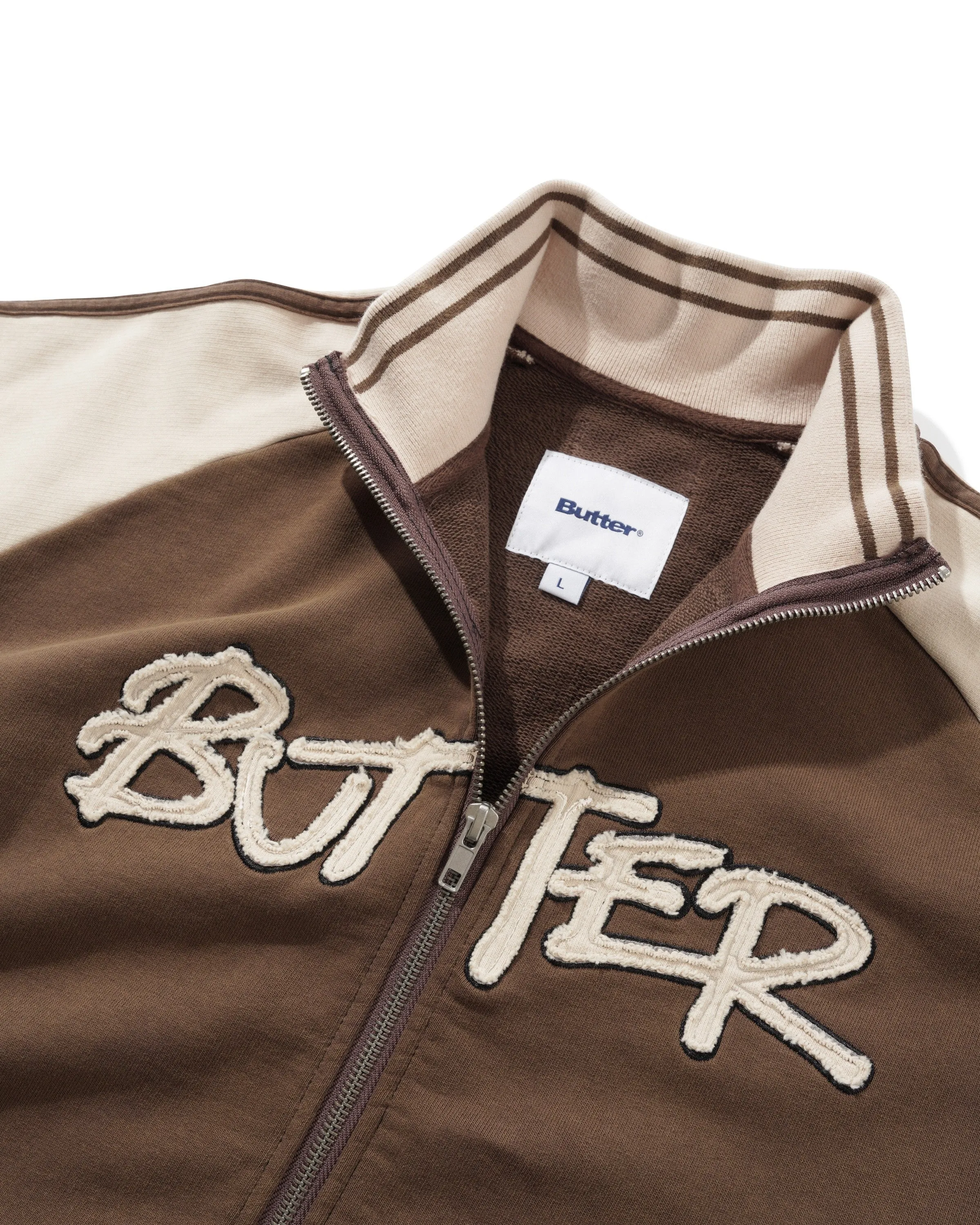 Tunnel Fleece Track Jacket, Chocolate / Beige sold by Butter product image thumbnail 3