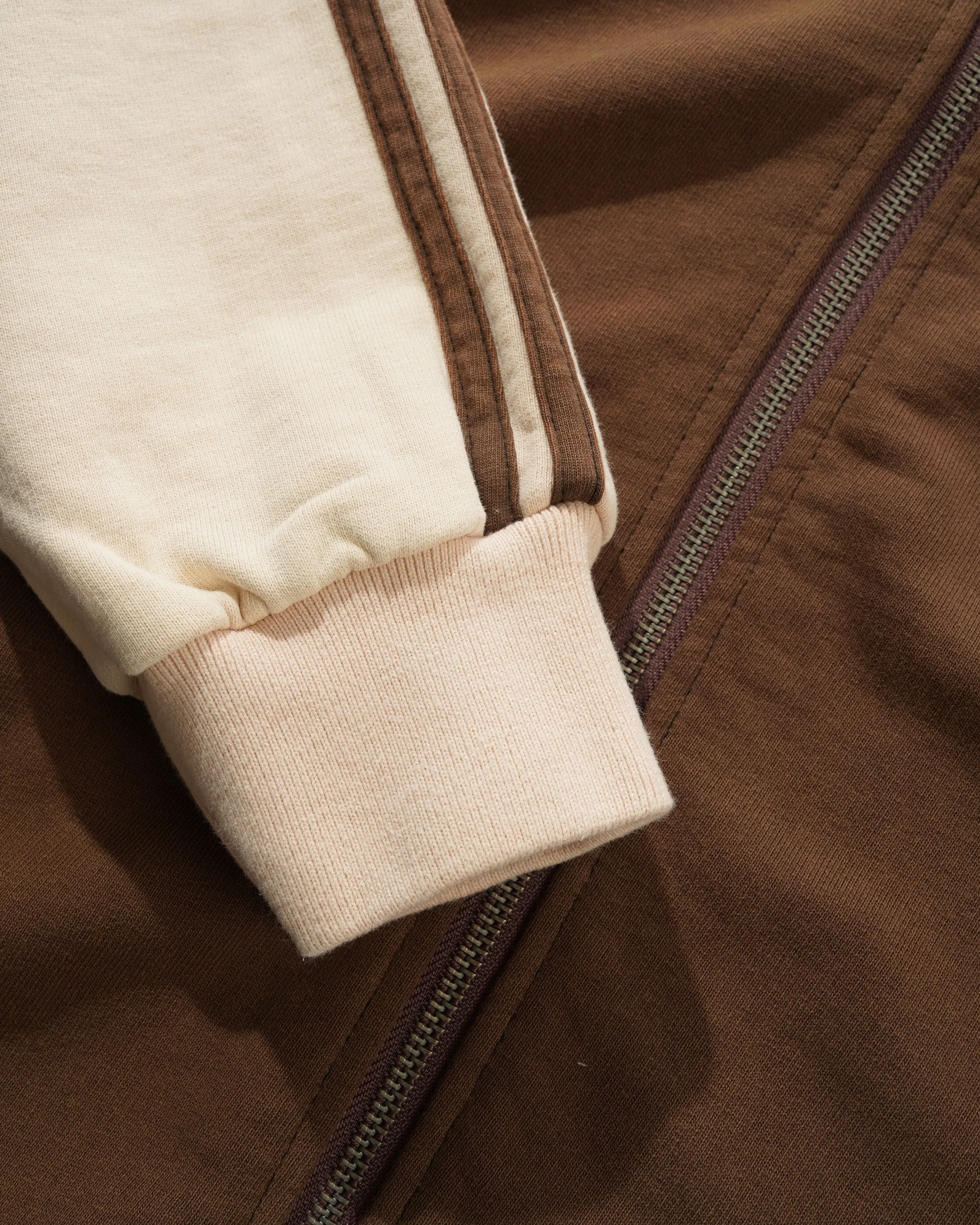 Tunnel Fleece Track Jacket, Chocolate / Beige sold by Butter product image thumbnail 5