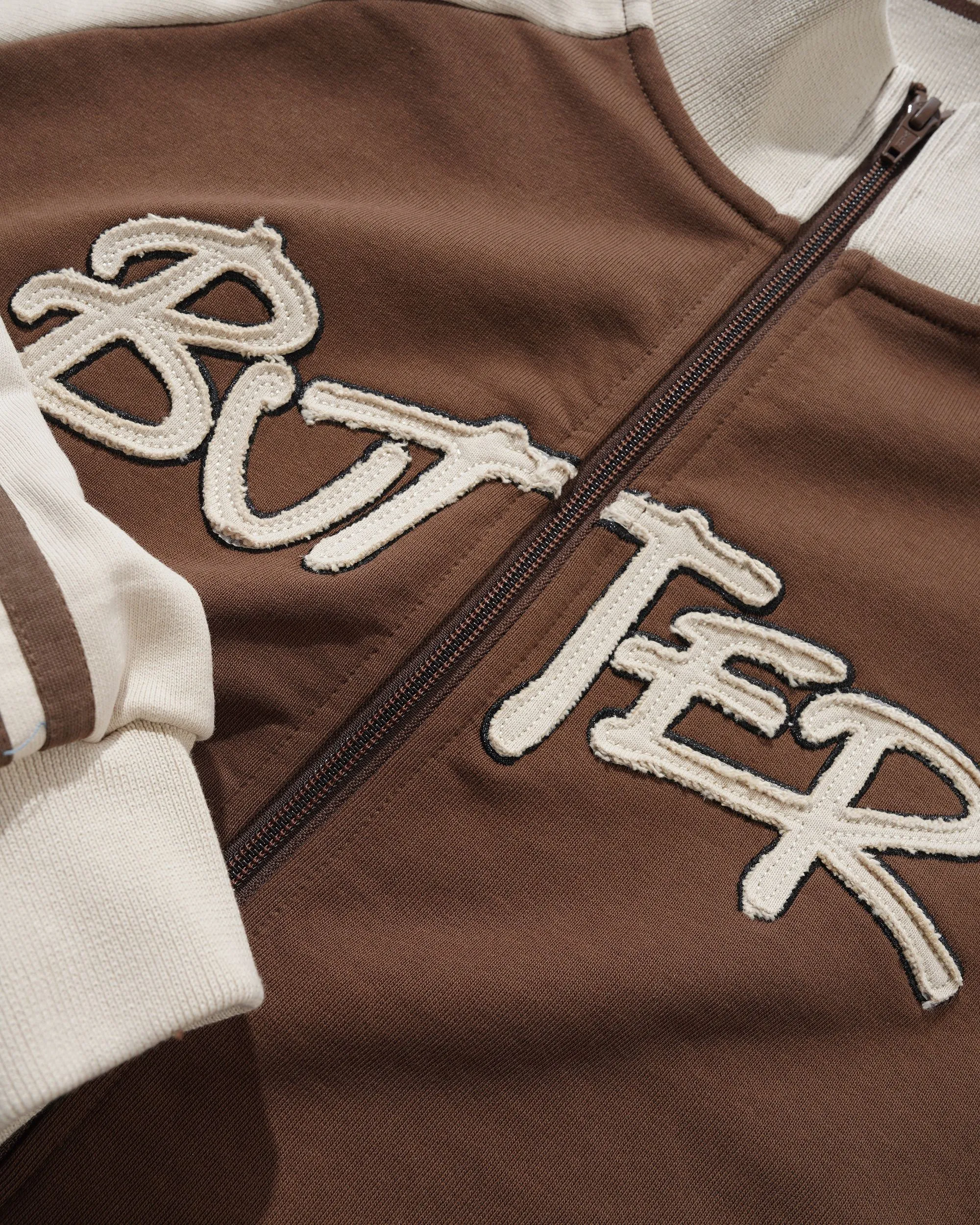 Tunnel Fleece Track Jacket, Chocolate / Beige sold by Butter product image thumbnail 2