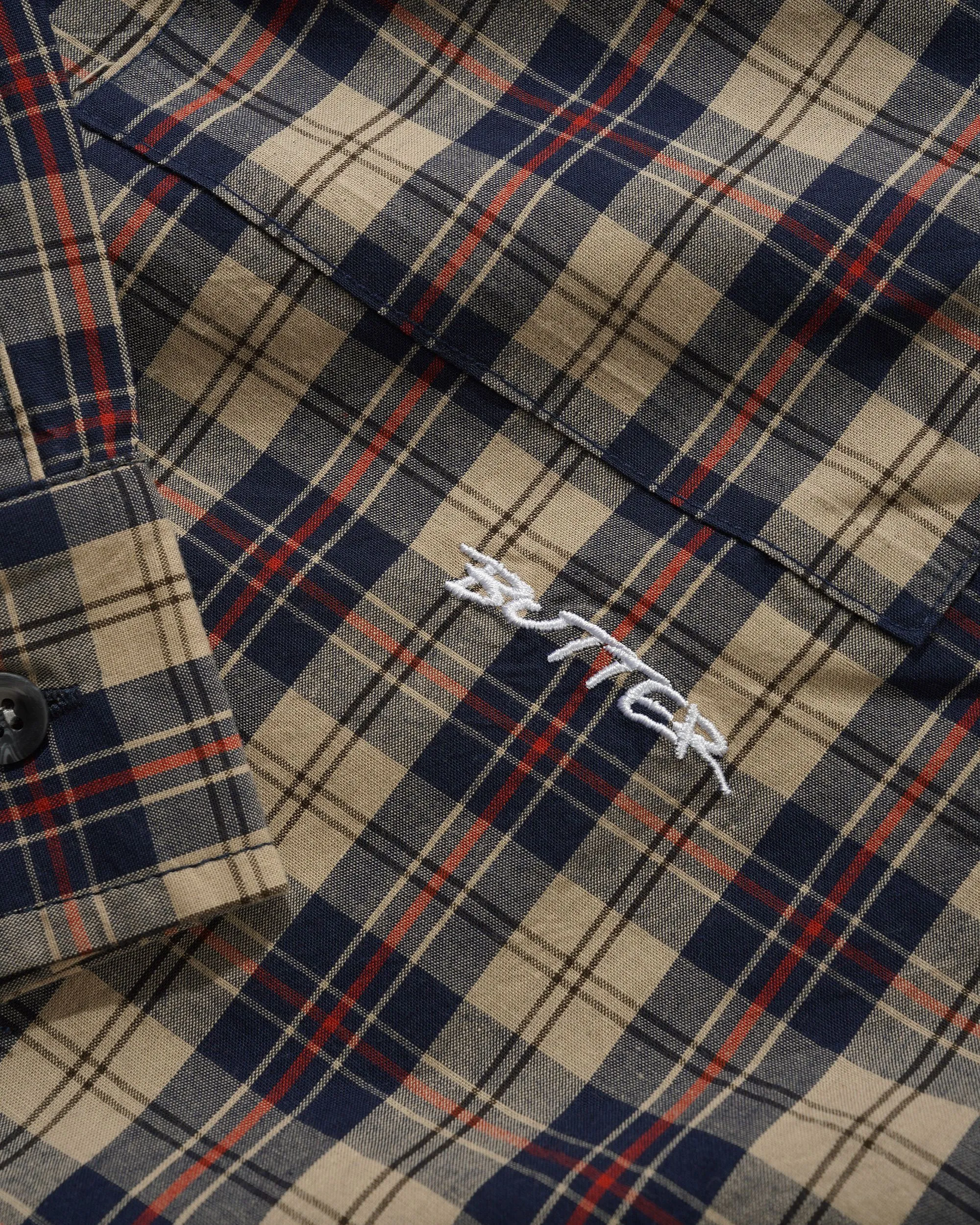 Plaid Shirt, Beige / Navy sold by Butter product image thumbnail 2