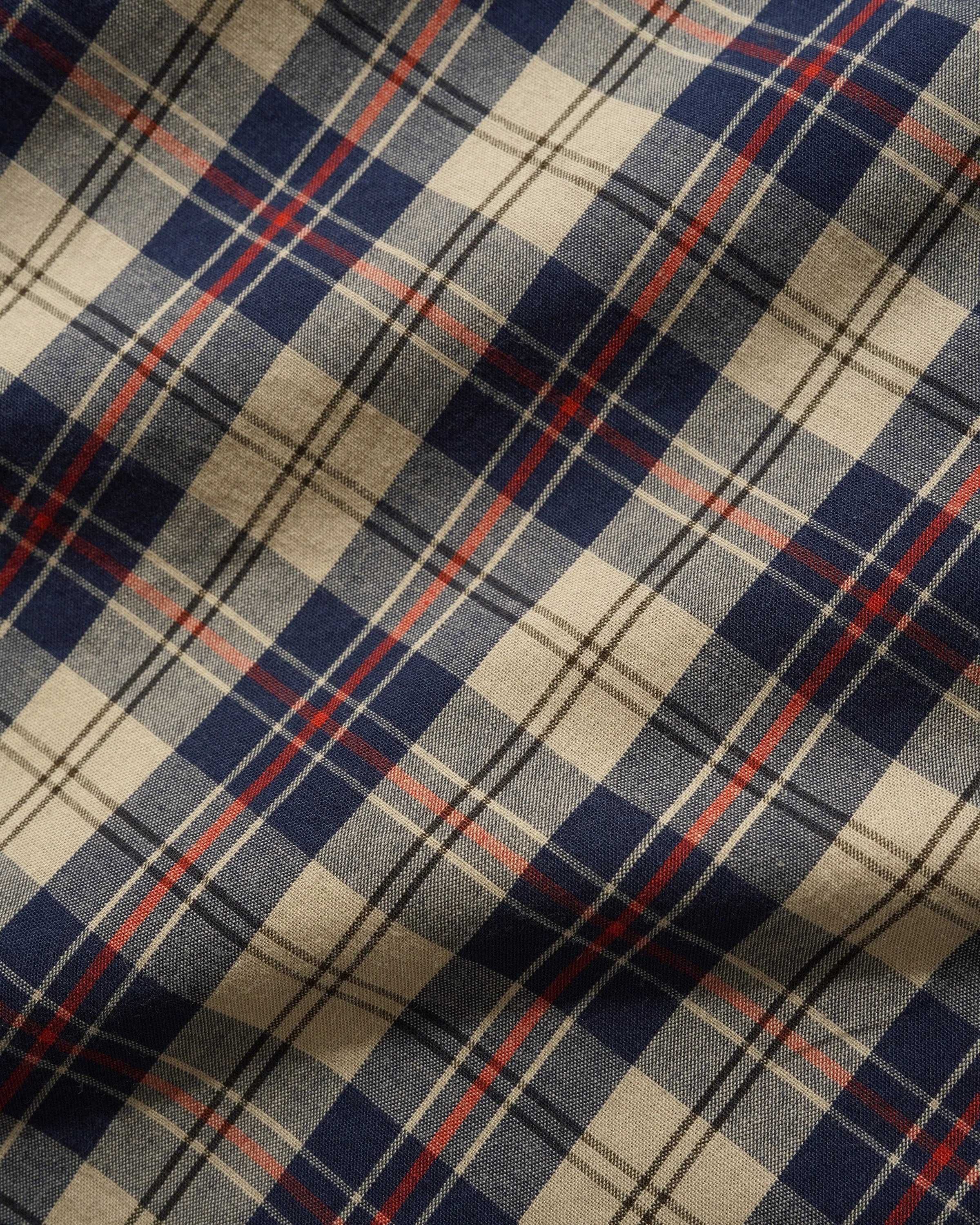 Plaid Shirt, Beige / Navy sold by Butter product image thumbnail 3