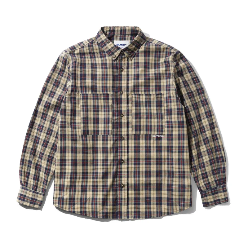 Plaid Shirt, Beige / Navy made by Butter