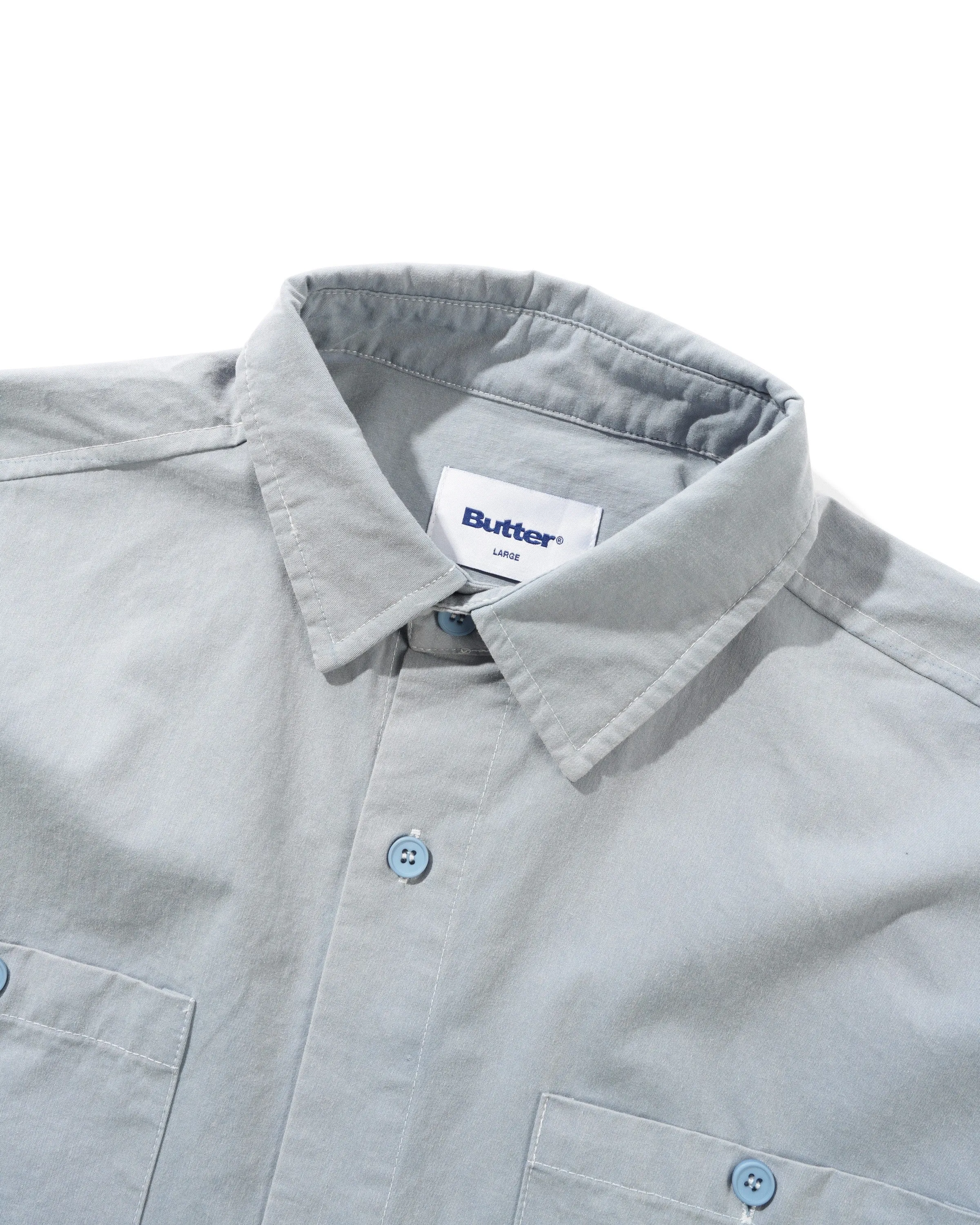 Contrast Stitch S/S Shirt, Blue Grey sold by Butter product image thumbnail 3