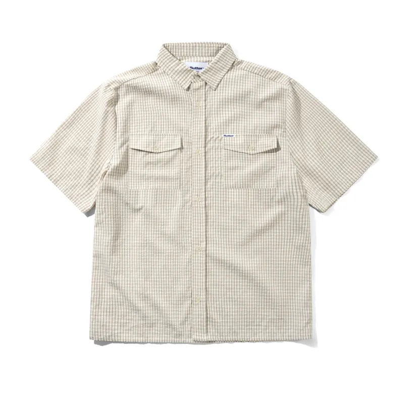 Grid S/S Shirt, Beige made by Butter