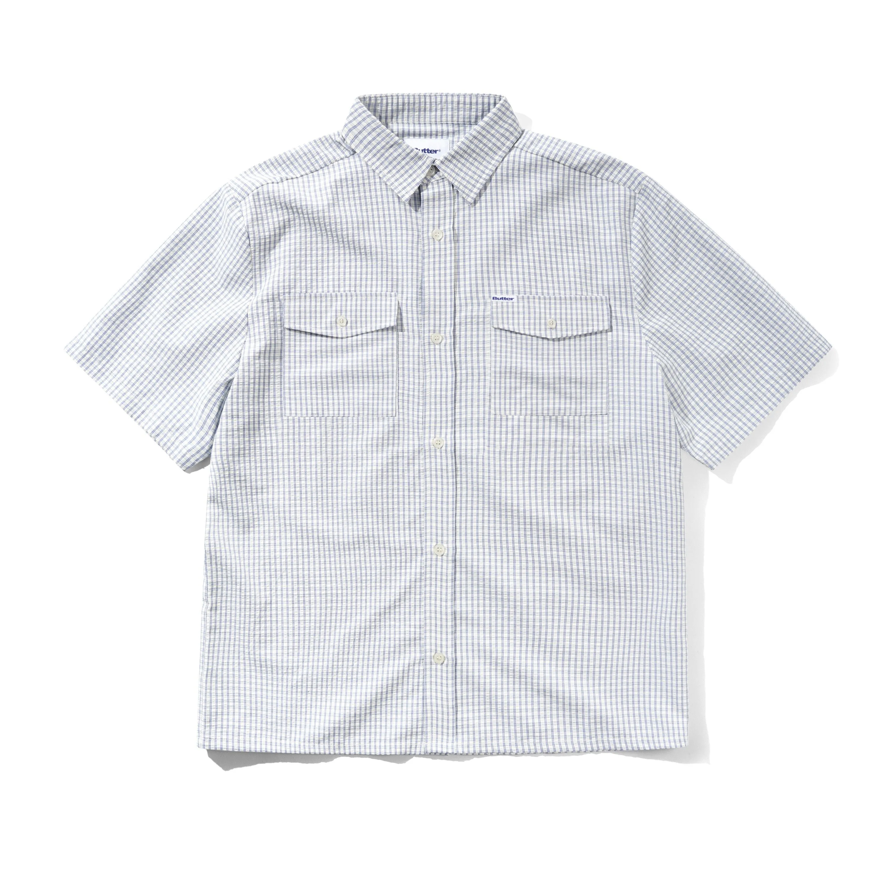 Grid S/S Shirt, Blue sold by Butter