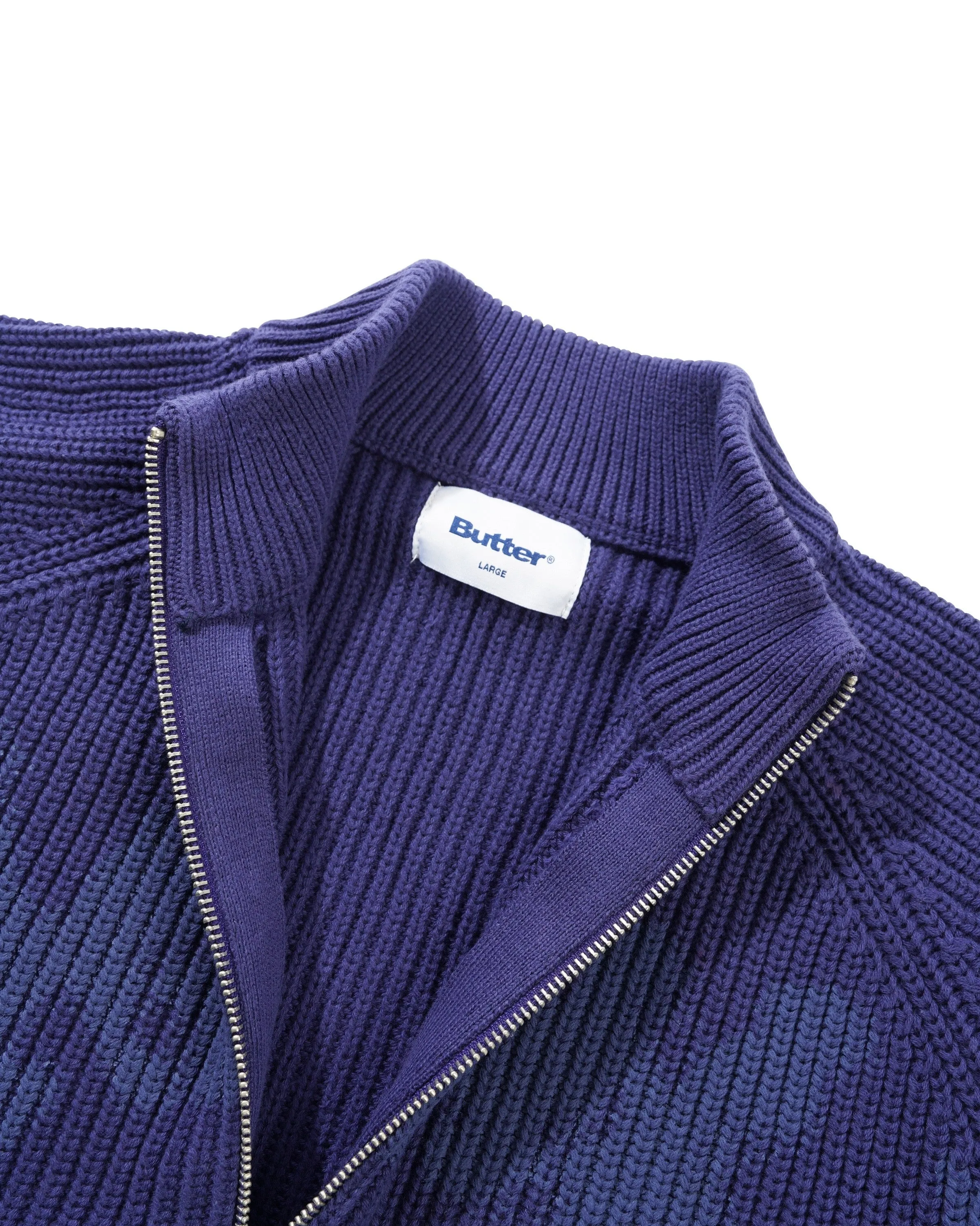 Shout Zip-Thru Knit Sweater, Dark Blue sold by Butter product image thumbnail 3