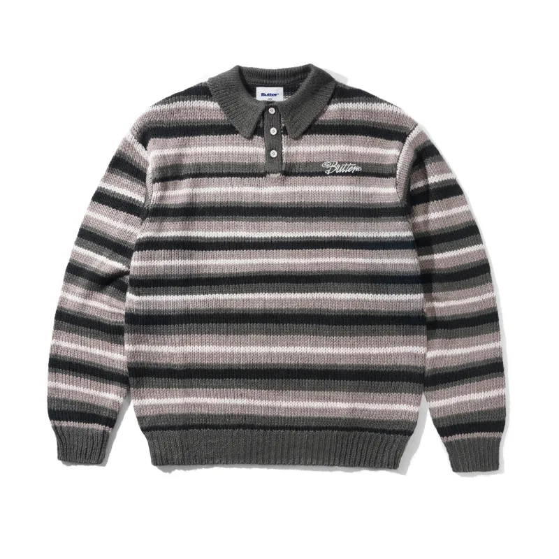 Ombre Stripe Knit Sweater, Black made by Butter